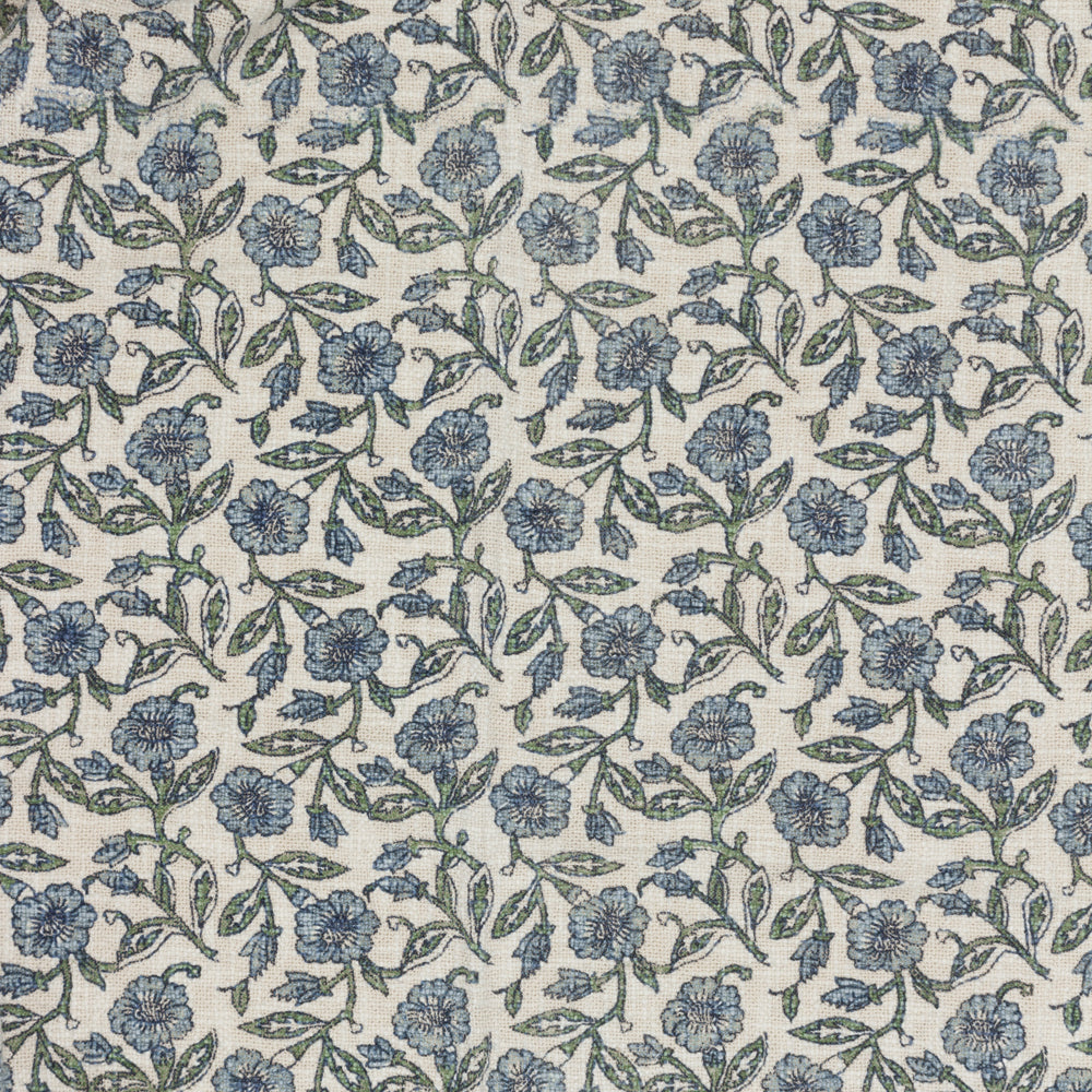 Delphine Printed Cotton Throw Delph Blue