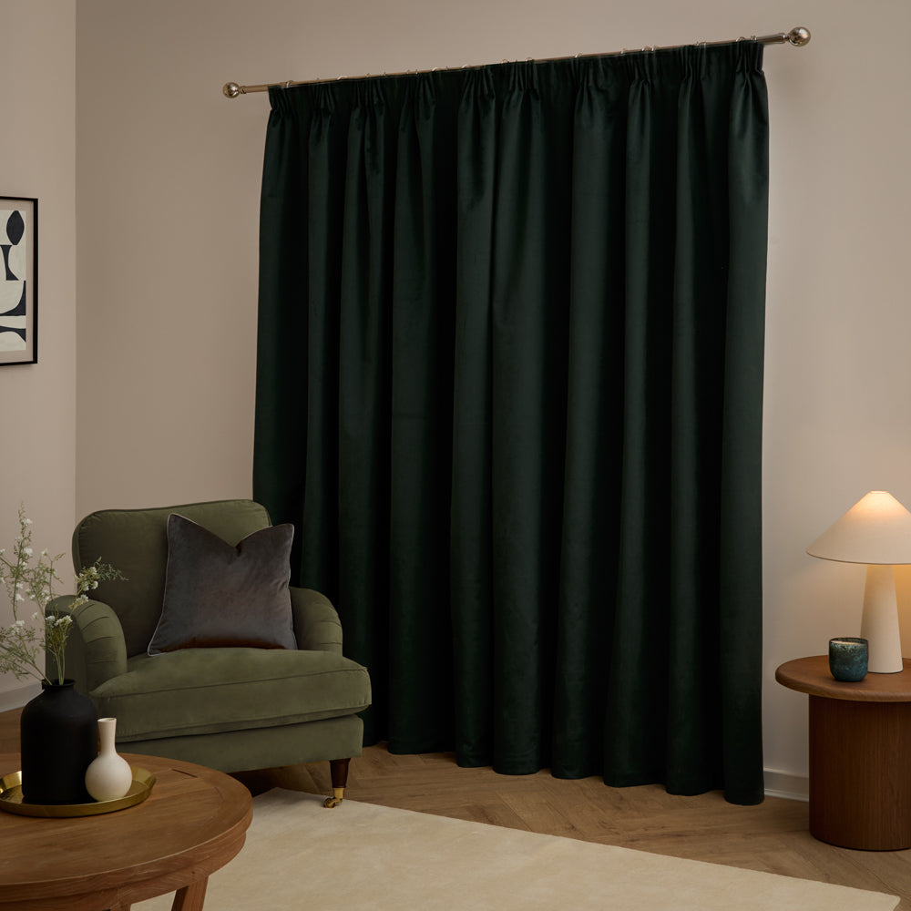 The Ultimate Velvet Blackout Pencil Pleat Curtains Black