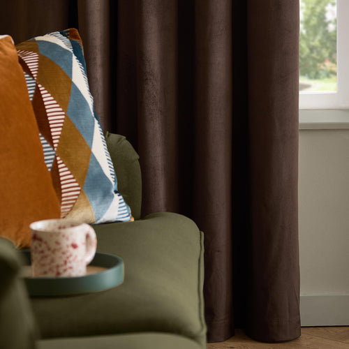 The Ultimate Velvet Blackout Pencil Pleat Curtains Chocolate