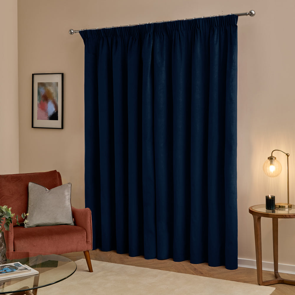 The Ultimate Velvet Blackout Pencil Pleat Curtains Royal