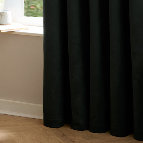 The Ultimate Velvet Blackout Eyelet Curtains Black
