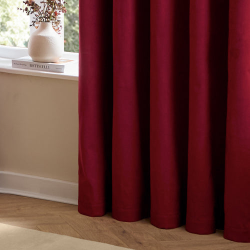The Ultimate Velvet Blackout Eyelet Curtains Burgundy