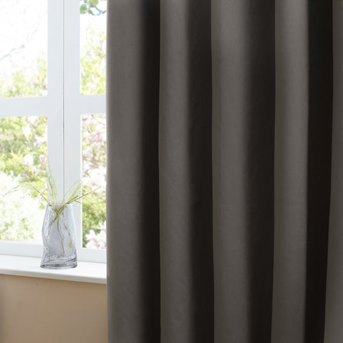 The Ultimate Velvet Blackout Eyelet Curtains Charcoal