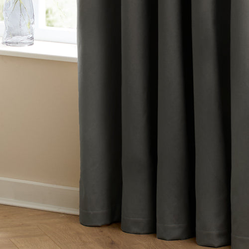 The Ultimate Velvet Blackout Eyelet Curtains Charcoal