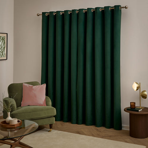 The Ultimate Velvet Blackout Eyelet Curtains Emerald