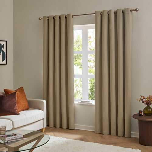 The Ultimate Velvet Blackout Eyelet Curtains Mocha