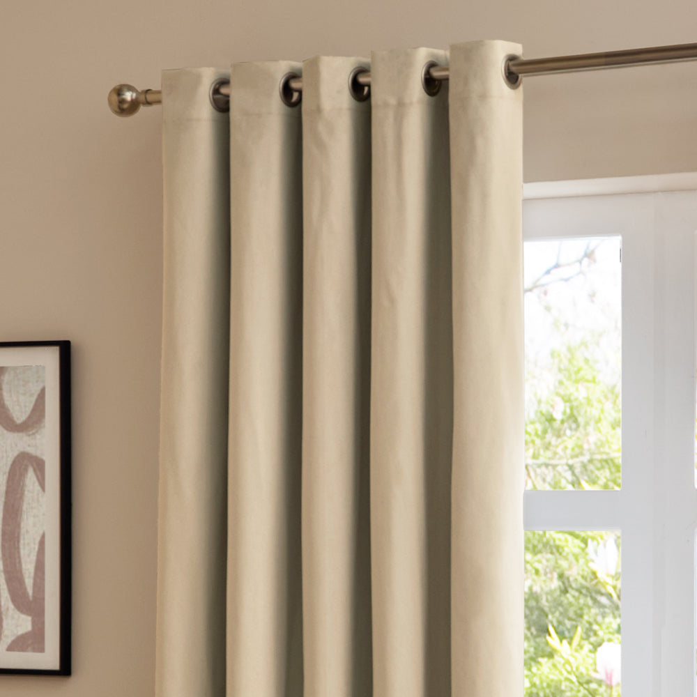 The Ultimate Velvet Blackout Eyelet Curtains Natural