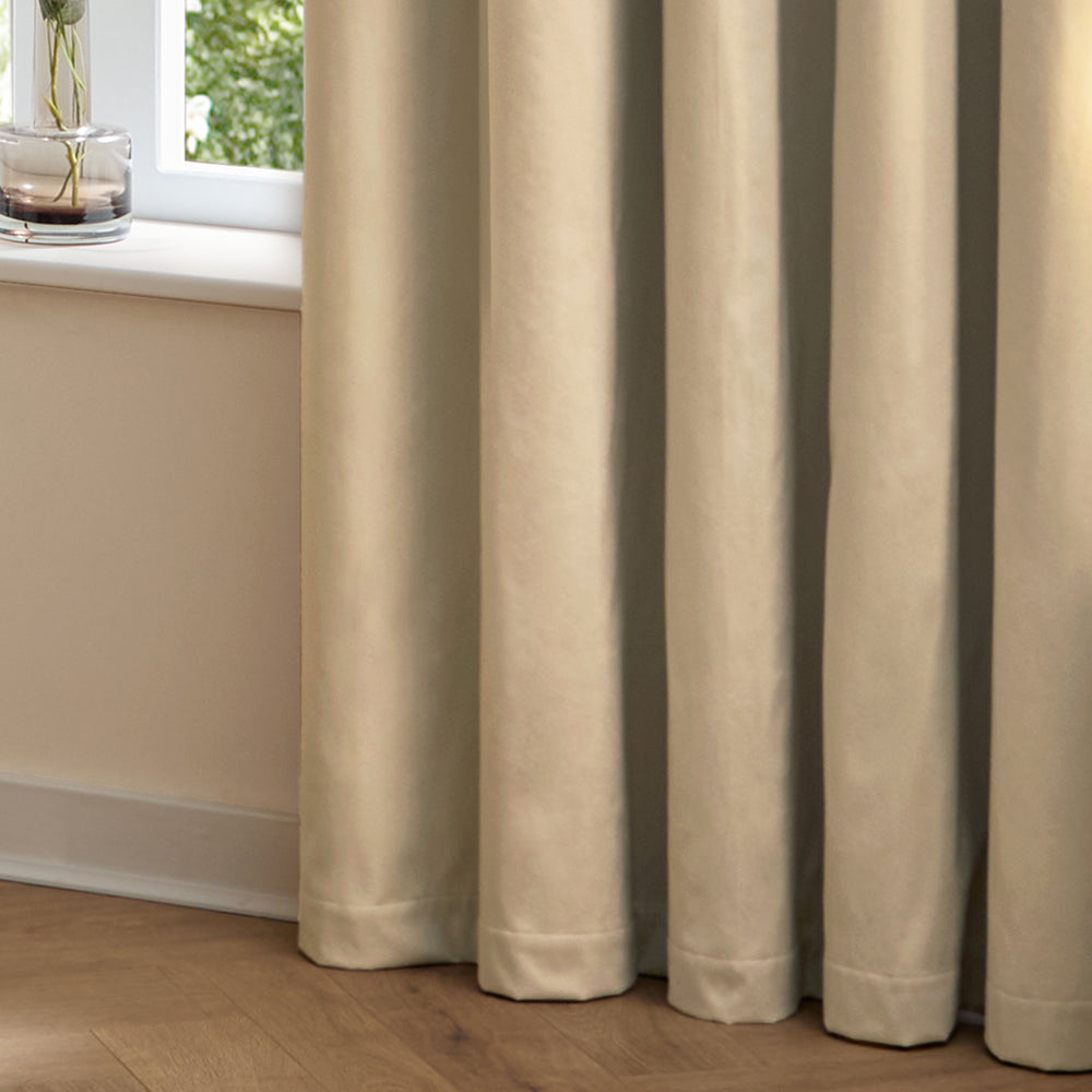 The Ultimate Velvet Blackout Eyelet Curtains Natural