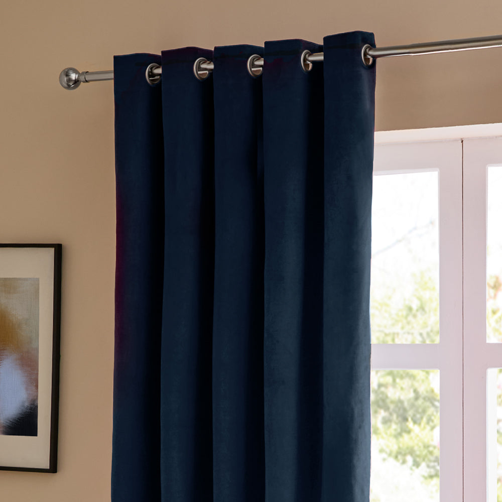 The Ultimate Velvet Blackout Eyelet Curtains Royal