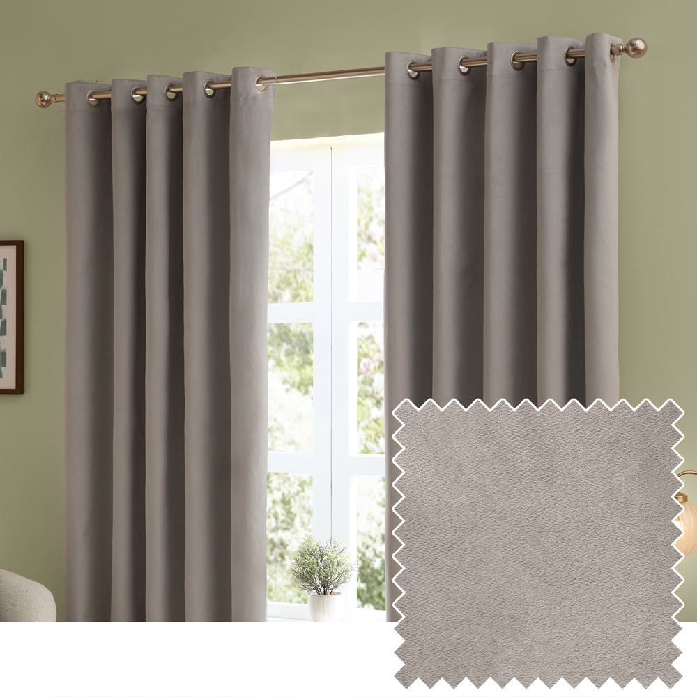 The Ultimate Velvet Blackout Eyelet Curtains Silver
