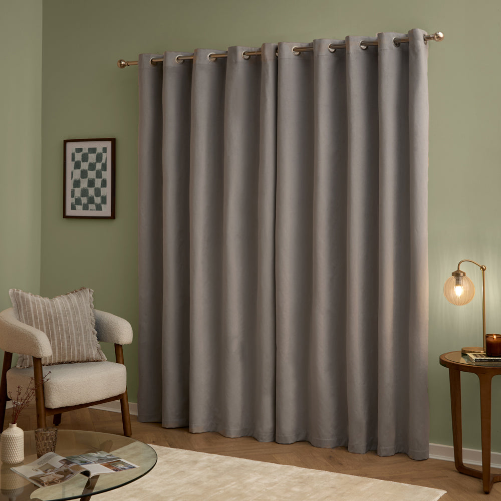 The Ultimate Velvet Blackout Eyelet Curtains Silver