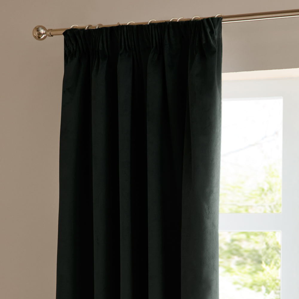 The Ultimate Velvet Fully Lined Pencil Pleat Curtains Black