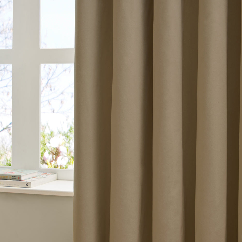 The Ultimate Velvet Fully Lined Pencil Pleat Curtains Mocha