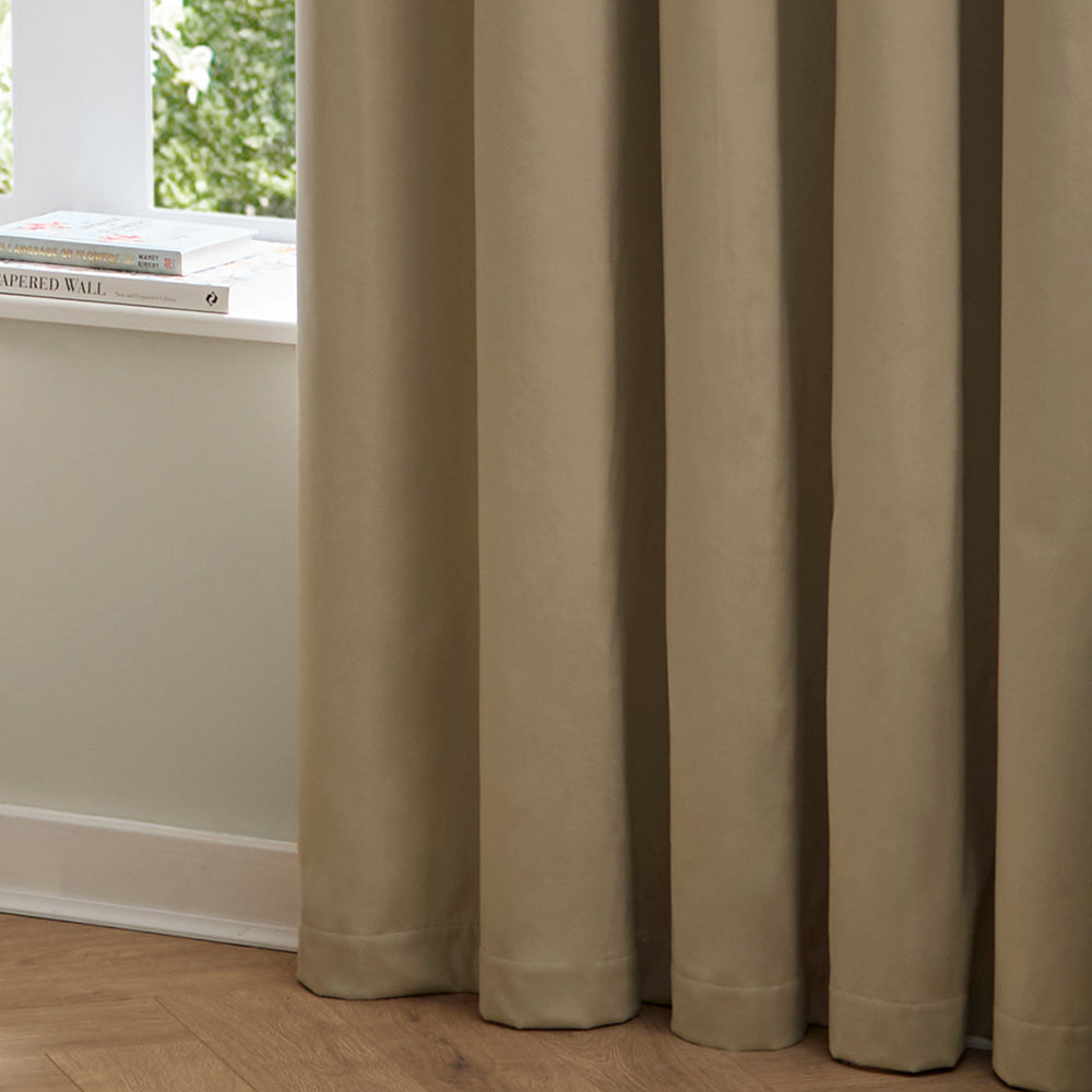 The Ultimate Velvet Fully Lined Pencil Pleat Curtains Mocha
