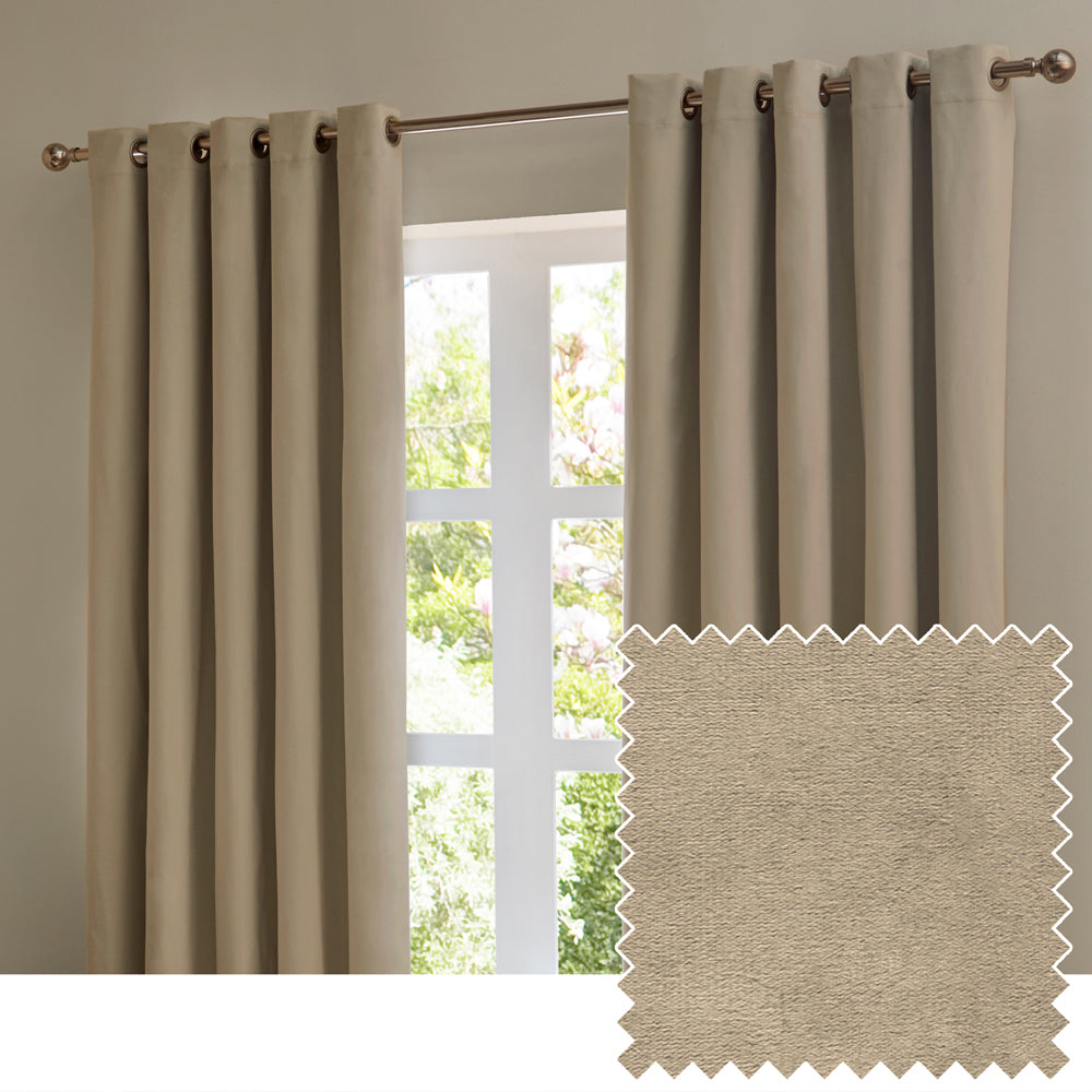 The Ultimate Velvet Fully Lined Eyelet Curtains Mocha