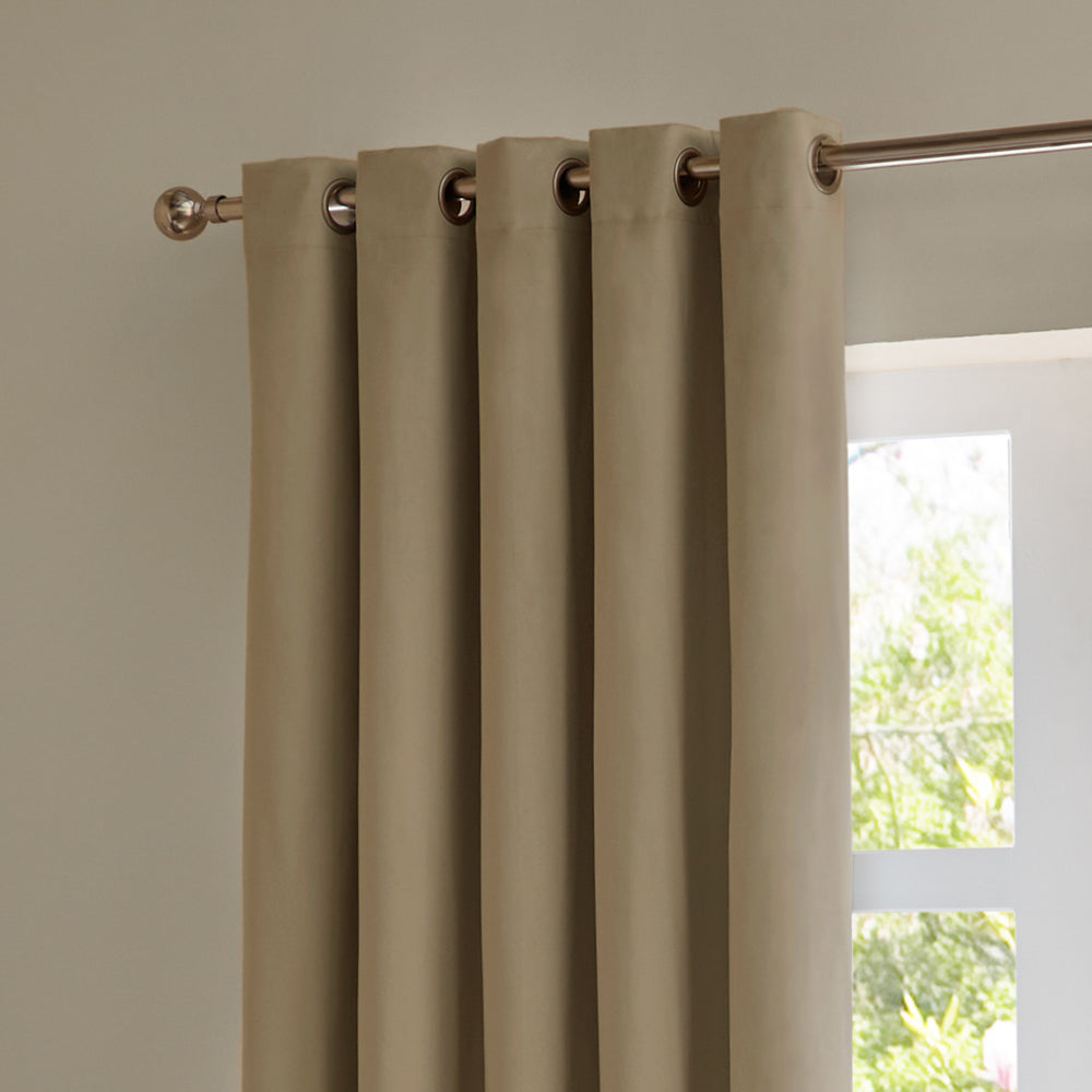 The Ultimate Velvet Fully Lined Eyelet Curtains Mocha