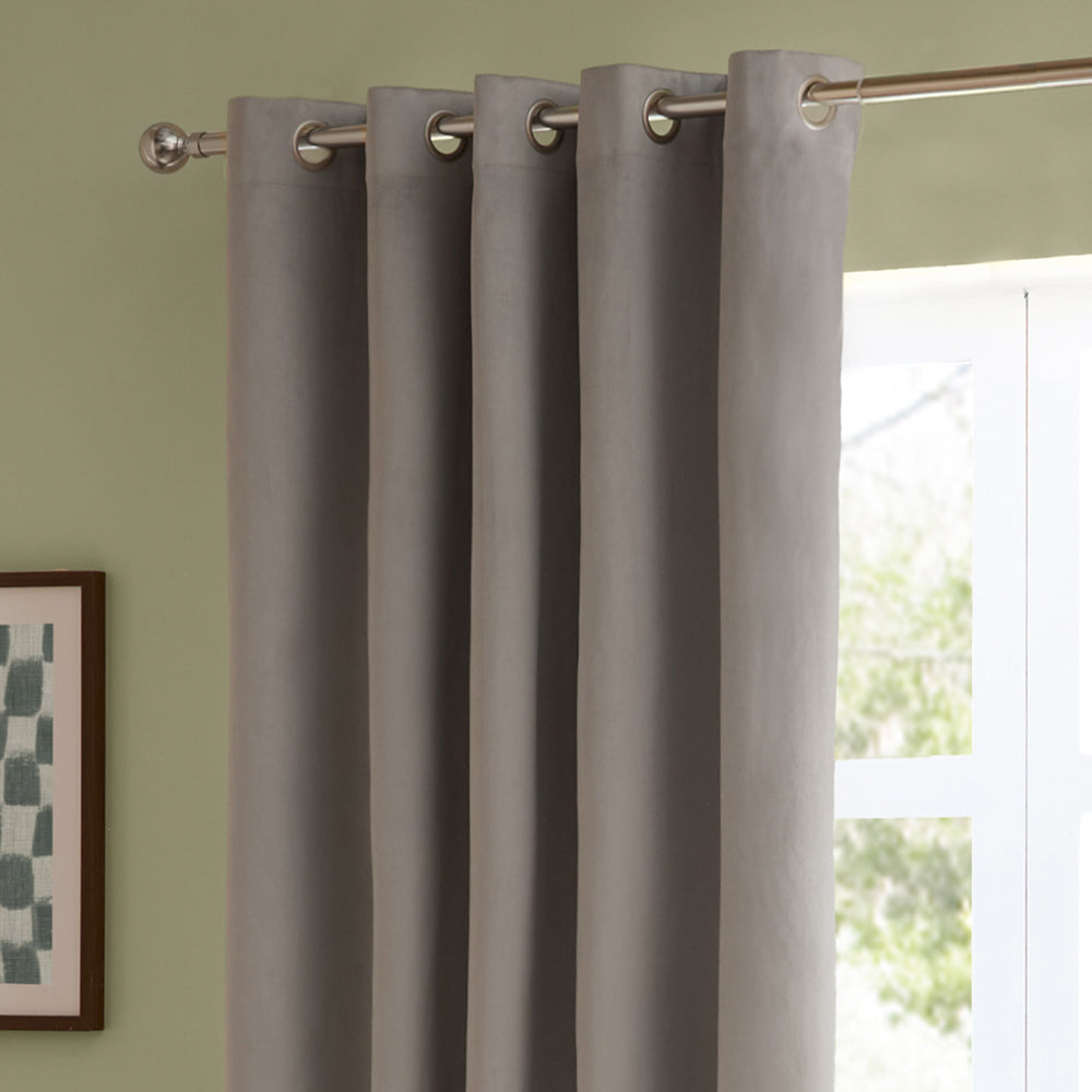 The Ultimate Velvet Fully Lined Eyelet Curtains Silver