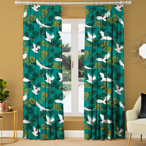 Floral Blue M2M - Demoiselle Teal Floral Made to Measure Curtains furn.