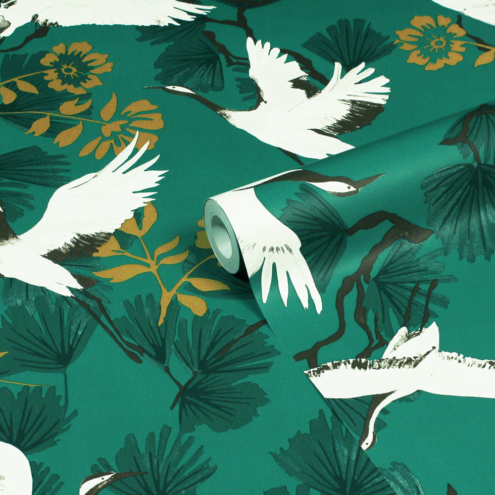 Demoiselle Wallpaper Sample Jade