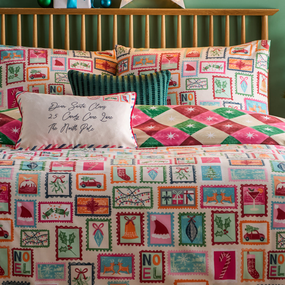 Dear Santa Printed Duvet Cover Set Multicolour