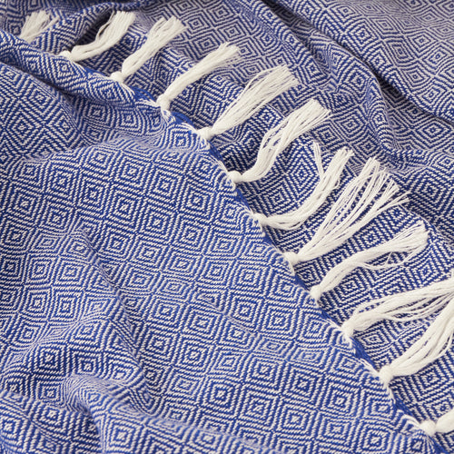 Dessa Woven Indoor/Outdoor Throw Cobalt