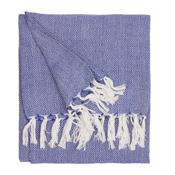 Dessa Blue Woven Indoor/Outdoor Throw | Cobalt Throws | Furn – Furn.com
