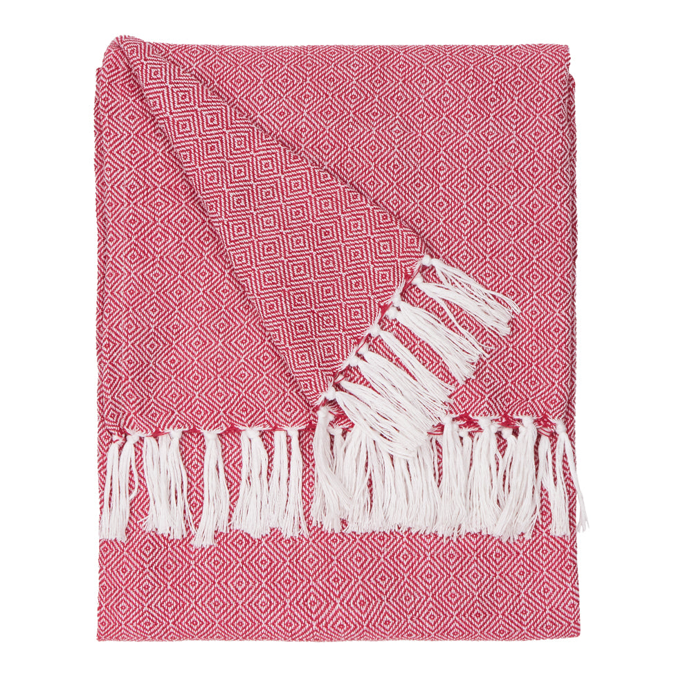 Dessa Woven Indoor/Outdoor Throw Fuchsia