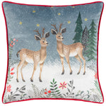 furn. Ditsy Festive Reindeer Cushion Cover in Multicolour
