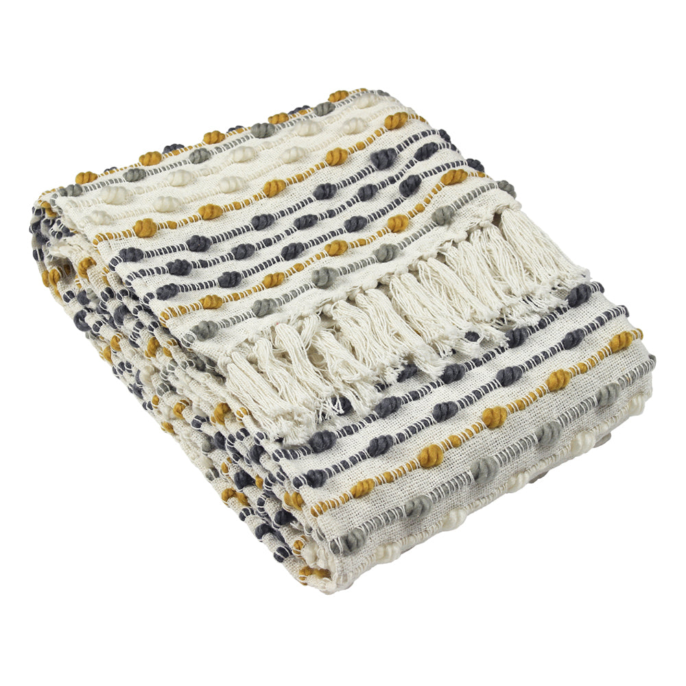 Dhadit Stripe Throw Ochre