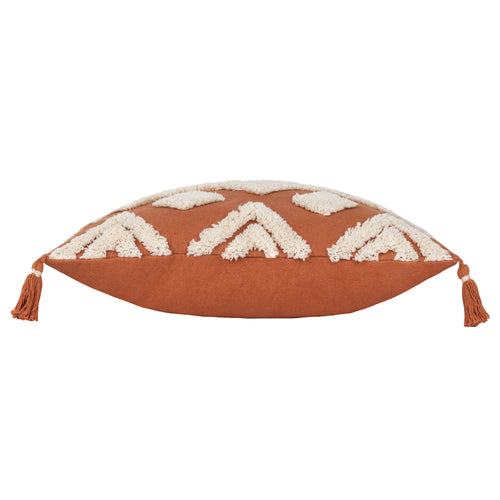 Geometric Red Cushions - Dharma Tufted Tasselled Cushion Cover Brick furn.