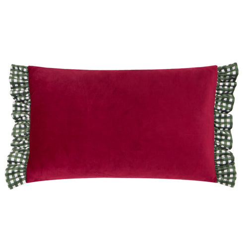 Ditsy Bows Velvet Cushion Red/Green
