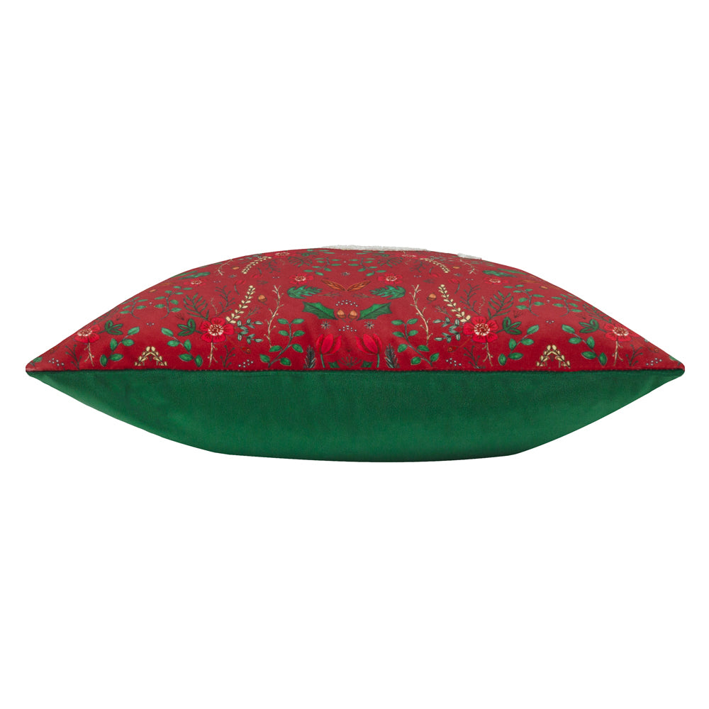 Ditsy Joy Tufted Velvet Cushion Red