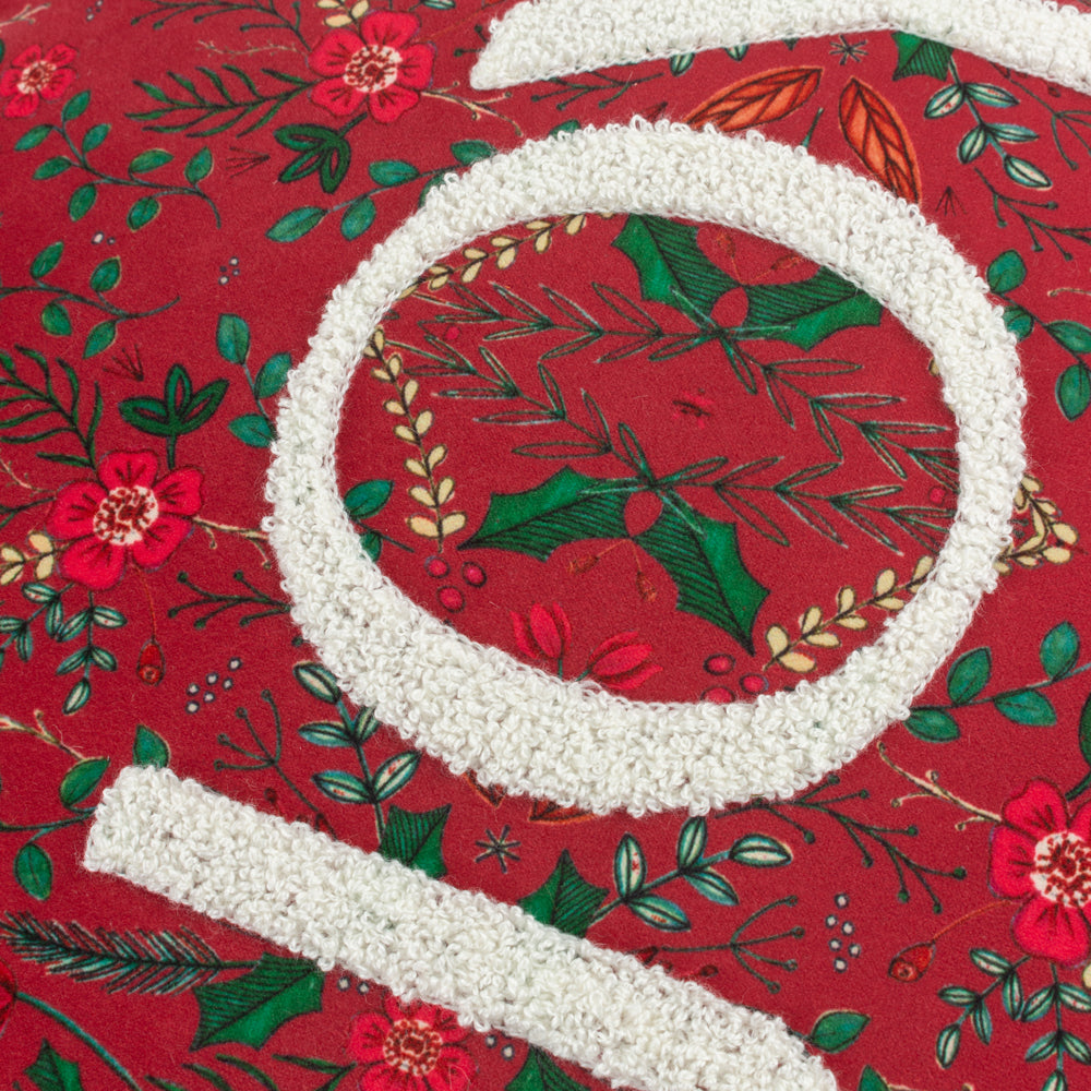 Ditsy Joy Tufted Velvet Cushion Red