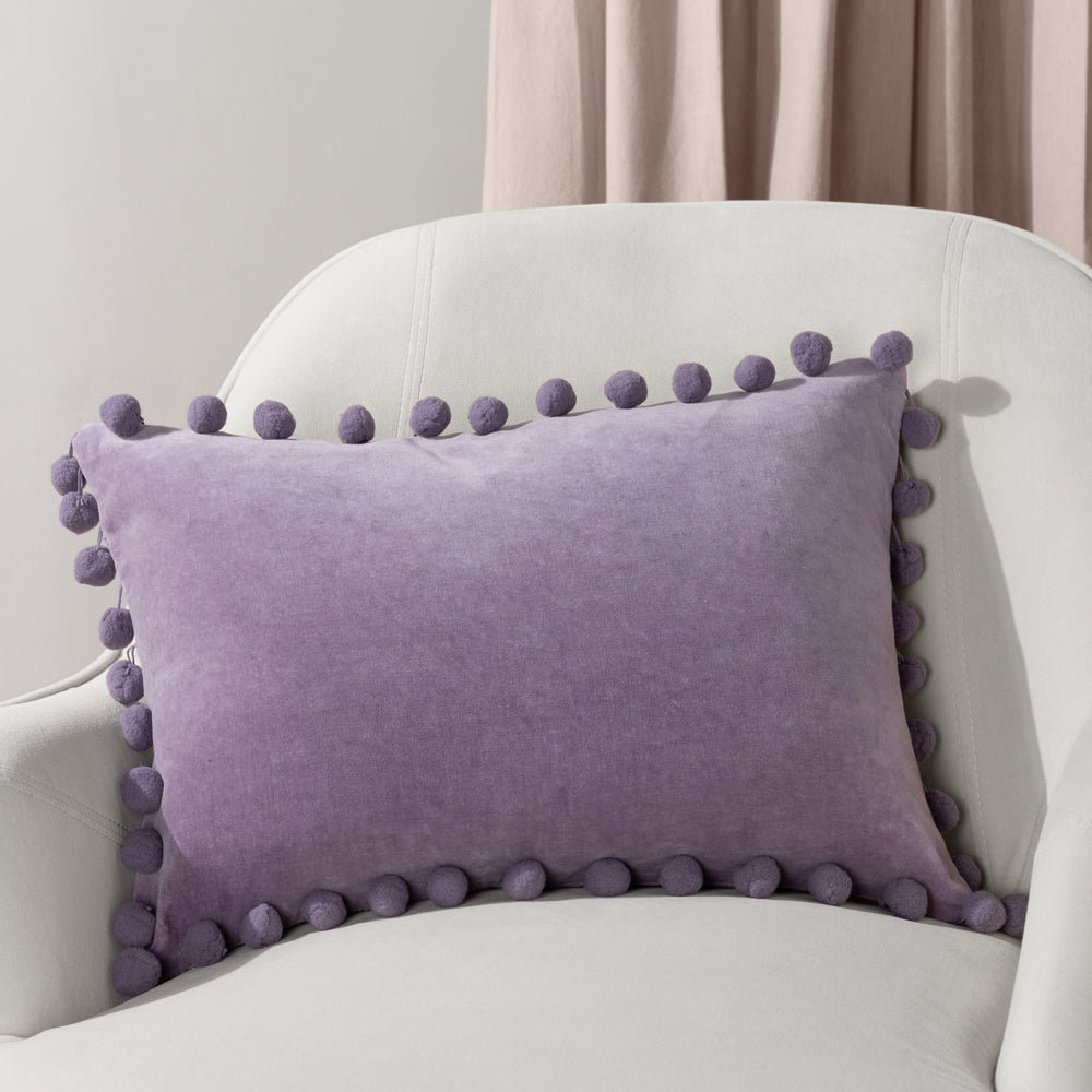 Plain Purple Cushions - Dora Rectangular Cushion Cover Lilac furn.