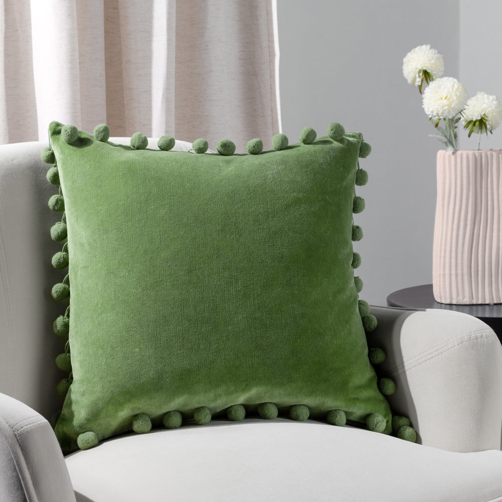 Dora Green Square Cushion Cover | Leaf Green Cushions | furn