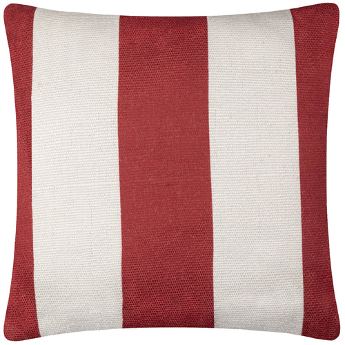 Striped White Cushions - Deck Stripe  Woven Outdoor Cushion Cover White/Red furn.