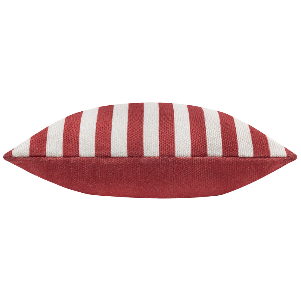 Deck Stripe Woven Outdoor Cushion White/Red