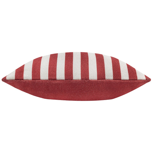 Striped White Cushions - Deck Stripe  Woven Outdoor Cushion Cover White/Red furn.