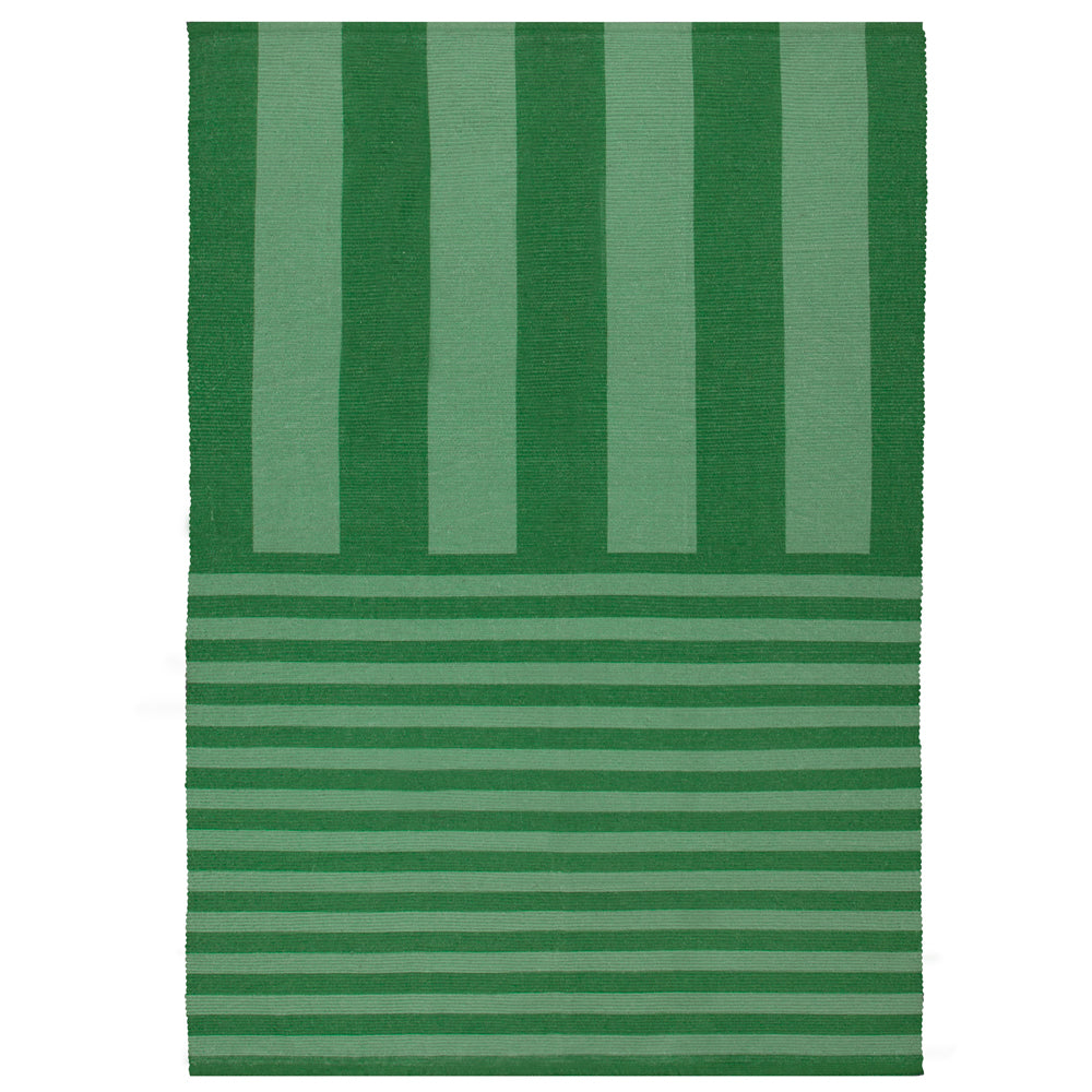 Deck Stripe Printed Indoor/Outdoor Rug Green