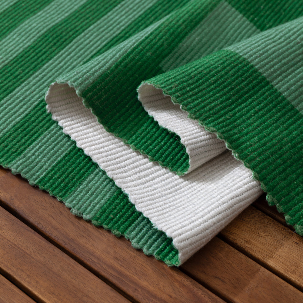 Deck Stripe Printed Indoor/Outdoor Rug Green