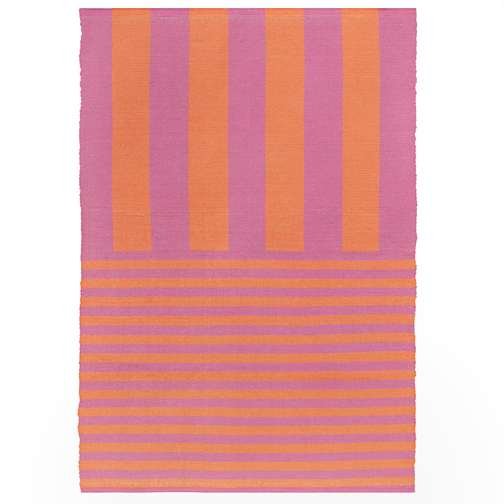 Deck Stripe Printed Indoor/Outdoor Rug Orange/Pink