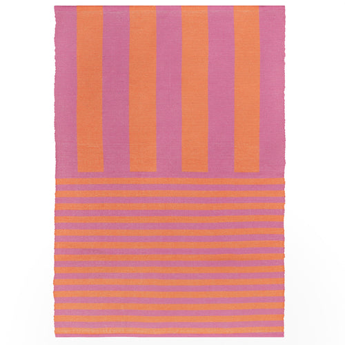 Striped Orange Rugs - Deck Stripe Printed Indoor/Outdoor Outdoor Rug Orange/Pink furn.