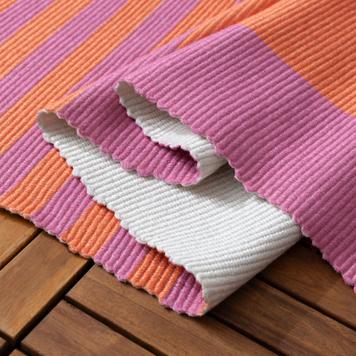 Striped Orange Rugs - Deck Stripe Printed Indoor/Outdoor Outdoor Rug Orange/Pink furn.