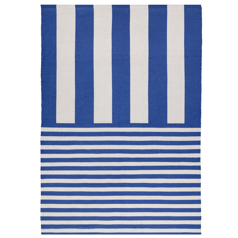 Deck Stripe Printed Indoor/Outdoor Rug White/Blue