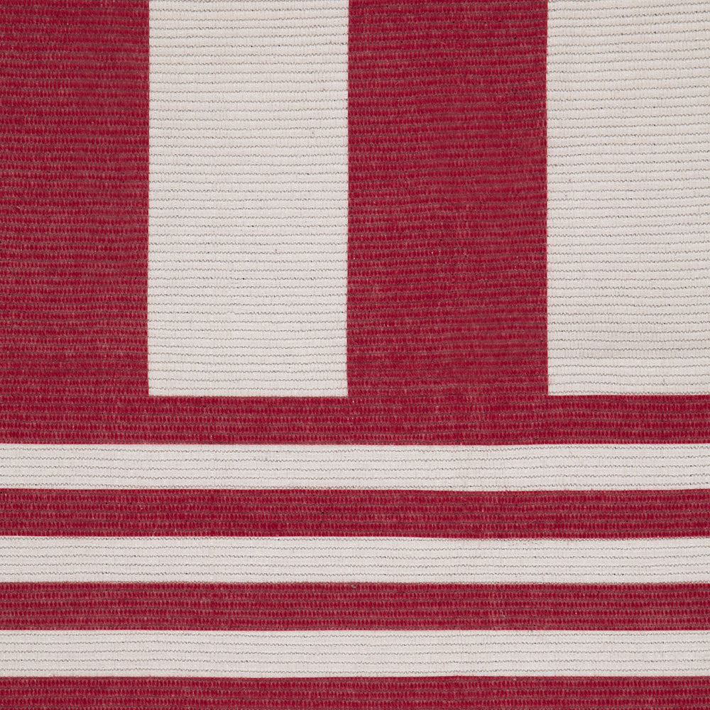 Deck Stripe Printed Indoor/Outdoor Rug White/Red