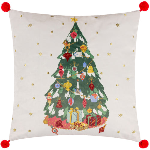Abstract Cream Cushions - Deck The Halls Tree Cushion Cover Ivory furn.