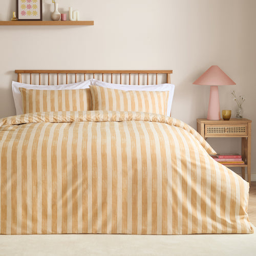 Striped Yellow Bedding - Dual Tone Striped Duvet Cover Set Butter Yellow Furn
