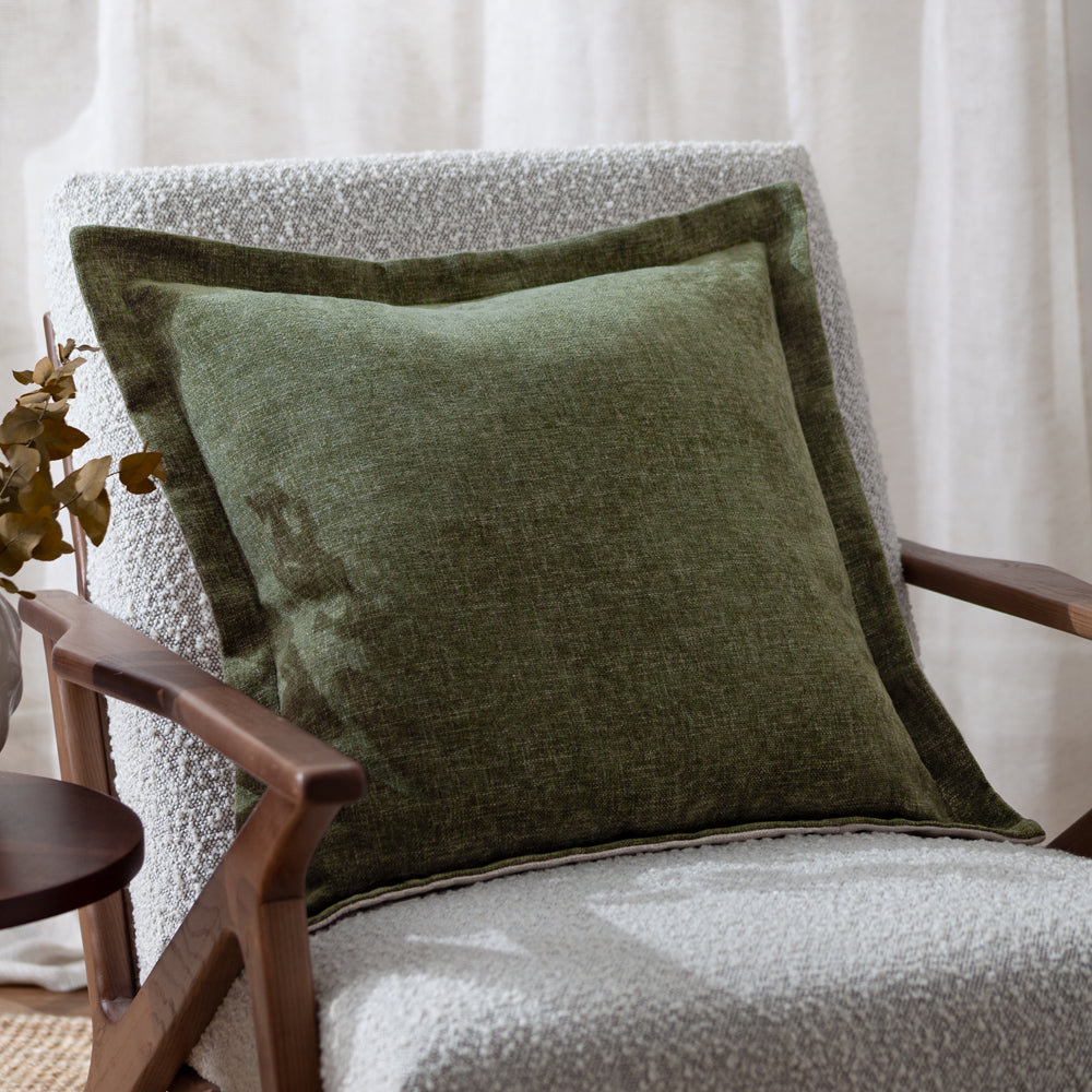 Dune Green Chenille Cushion Cover Moss Cushions Yard –