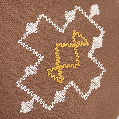 Geometric Brown Cushions - Durdle Embroidered Cushion Cover Cocoa Yard