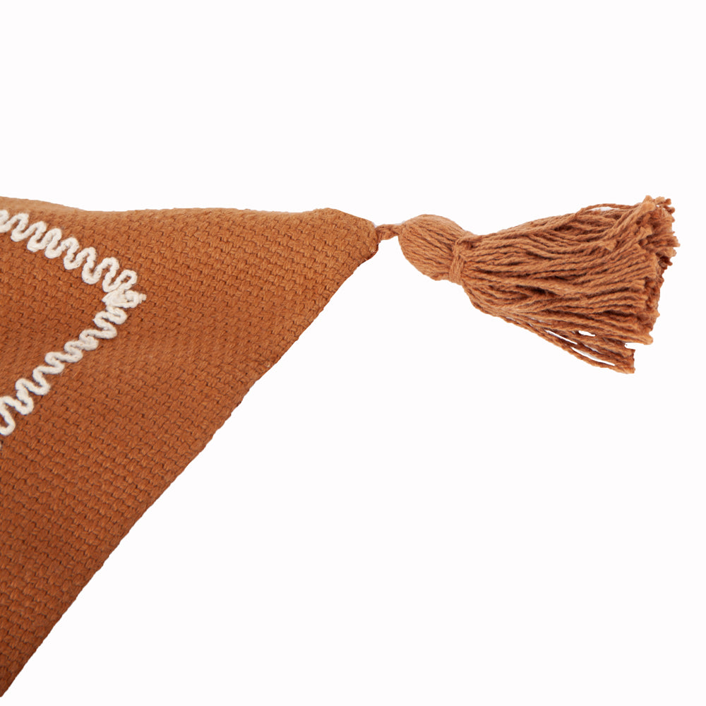 Durdle Embroidered Cushion Ginger